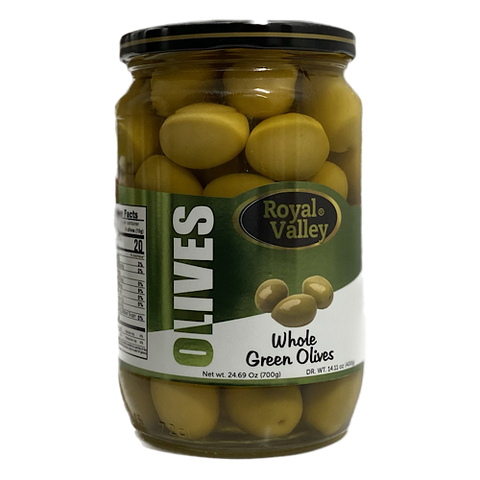 Add flavors to your recipes with Royal Valley Whole Green Olives. This is the perfect accompaniment you have always searched for. These green olives will become your new favorite snack. These whole green olives will become your childrens favorite! Order today and start tossing them in your salad. 