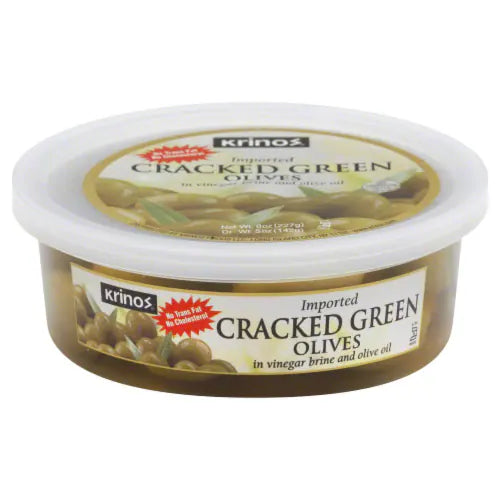 Krinos Cracked Green Olives 227GR