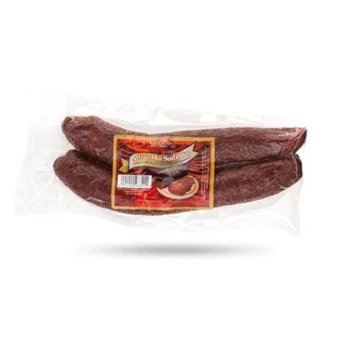 Juicy and smoked beef sausages are made of premium-quality beef and seasoned with a pinch of blended spices. It is an Albanian recipe that makes these sausages savoury and delicious. A high resource of protein, Brother & Sister Albanian Beef Sausage can be used to cook different recipes. You can have the dishes made of these sausages at any time of the day. So try this with family and friends and order it again to enjoy more.