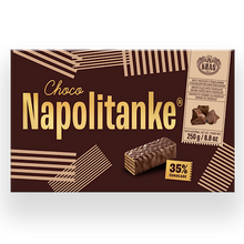 Double surprise! Chocolate covered wafers, filled with rich chocolate cream, delicious treat for you and your friends. Have it on its own or dip in your favourite cream, this crunchy sweet delight will make your happiness double in every bite! You can also use this as a topping on your preferred ice cream. Hurry and order soon. Kras Chocolate Napolitanke is an all-time favourite for any age group.
