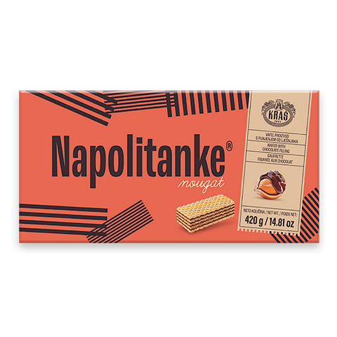 Make yourself extra happy with these delicious Kras Hazelnut Napolitanke Wafers. It is made of wheat flour, cocoa powder and hazelnuts, an ideal delight with a cup of hot coffee. You can also have it with ice cream or on its own. Add it to your kids’ lunch pack and surprise them. Kras Hazelnut Napolitanke Wafers will satisfy your hunger quickly. Order today and enjoy this package of sweetness!