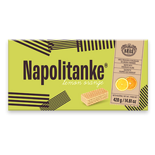 Craving a sweet dish after every meal? Keep Kras Lemon/Orange Napolitanke Wafers always in your pantry and experience its delicious taste with ice cream or simply as it is. These wafers are made of wheat flour, fruit powder, natural flavours and sugar. Don’t forget to share this sweet delight! Order Kras Lemon/Orange Napolitanke Wafers and get a package of crunchy happiness!
