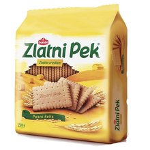 Now enjoy your tea with theseBambi "Zlatni Pek" Tea Biscuit. Crunchy delight with the pleasure of sweet treat with a cup of your favorite drink! It is a combination of cookies and biscuits, a delightful snack for any sort of beverage! A perfect snack for the evening and your kids will also love it. Order Bambi "Zlatni Pek" Tea Biscuit right now to enjoy with your family.