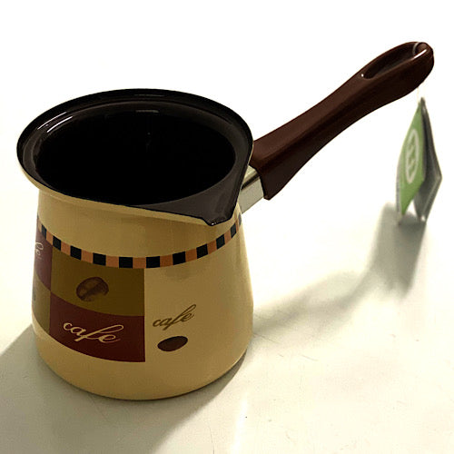 Металац емајл лонац за кафу (крем) 12ЦМ