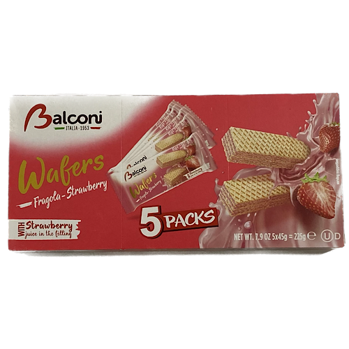 Balconi Strawberry Wafers (5 Pack) 225g