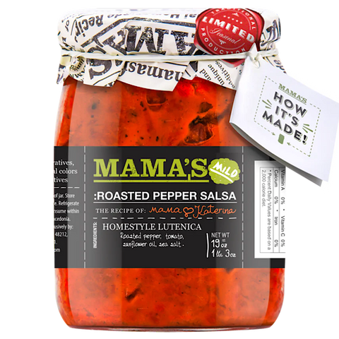 The wonderful MAMA's Mild Roasted Peper Salsa, is a delicious dish that hails from the land of Macedonia. It is made with fresh bell peppers and eggplants that are roasted and grilled to perfection. MAMA's Mild Roasted Peper Salsa  is perfect for any meal, whether you're having it for lunch, as a dip, or as an easy on-the-go meal. You can even serve it as a main dish or a side one to complement your favorite meals. 