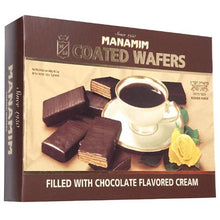 Double surprise! Chocolate covered wafers, filled with rich chocolate cream, delicious treat for you and your friends. Have it on its own or dip in your favourite cream, this crunchy sweet delight will make your happiness double in every bite! You can also use this as a topping on your preferred ice cream. Hurry and order soon. Manamim Chocolate Coated Wafers is an all-time favourite for any age group.