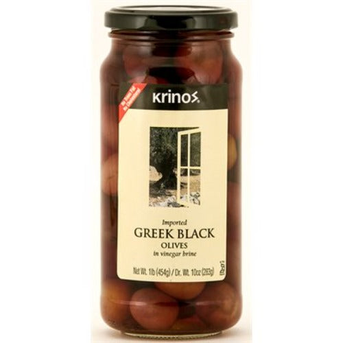 Krinos Greek Black Olives 454GR