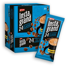 Never miss your morning coffee with these Grand Instant Coffee 2 in 1 Packets! From now on make your coffee on the go! It is blended with roasted coffee beans and has the perfect aromatic taste, the coffee lovers will be amazed after having a cup of this delicious coffee. Perfect combination of coffee and milk. Serve it with your favorite snacks and make some memorable moments with your friends!