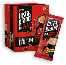 Never miss your morning coffee with these Grand Instant Coffee 3 in 1 Packets! From now on make your coffee on the go! It is blended with roasted coffee beans and has the perfect aromatic taste, the coffee lovers will be amazed after having a cup of this delicious coffee. Perfect combination of coffee, milk and sugar. Serve it with your favorite snacks and make some memorable moments with your friends!