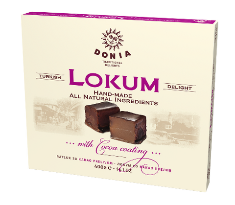 Satisfy your hunger with this delicious Donia Lokum w/ Cocoa Coating. It is made of natural and the finest quality condiments. If you want to have a light and quick lunch, this is the best meal for you. Or you can have it for your evening delights with a cup of hot tea. Donia Lokum w/ Cocoa Coating has rich aromatic flavour with a layer of cocoa on it. Hurry and order soon to make your days sweeter.