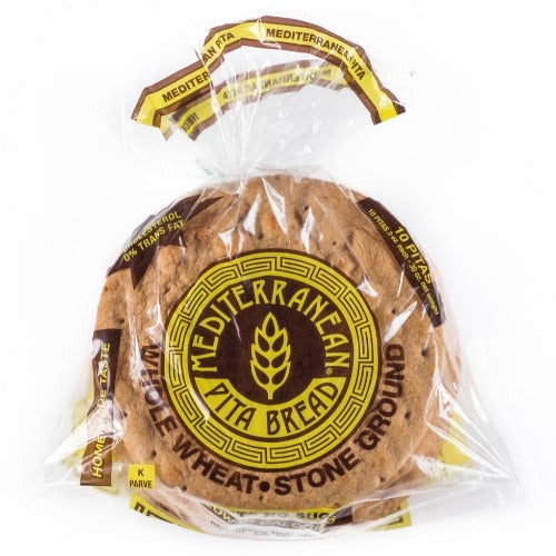 Mediterranean Whole Wheat Pita Bread 10pcs (7in)- **NY, NJ, CT, MA Delivery ONLY**