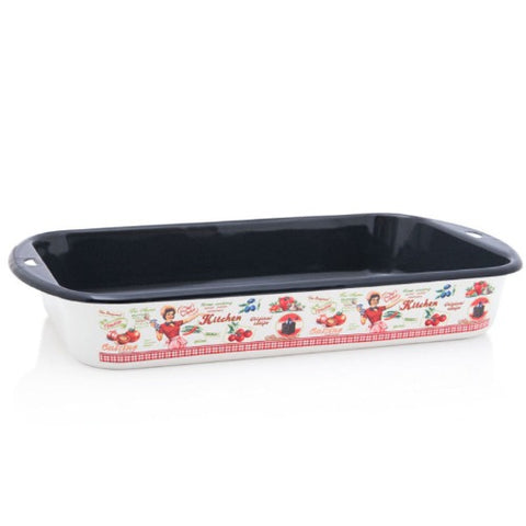 Baking your favorite recipe is much easier now, with this baking pan. Light in weight, Metalac White Enamel Baking Pan spreads the batter equally, everywhere in the pan. It bakes faster as it is made of enamel. Prepare your favorite bureks, cakes, and pies in this amazing baking pan. Invite your guests and make delicious recipes, only on Metalac White Enamel Baking Pan, so hurry! Order today!