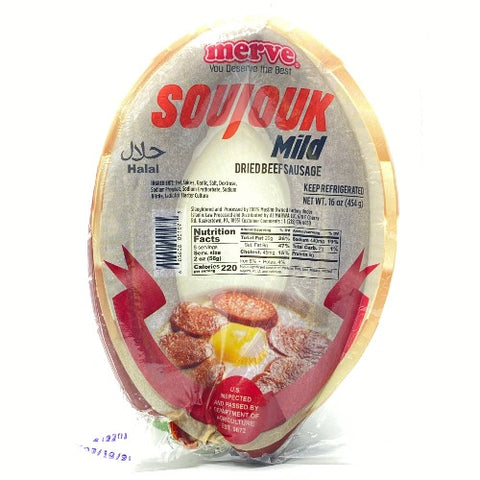 Soujouk is dried beef sausage, made of premium quality meat and its taste is enhanced because of garlic and red pepper seasonings. You will be amazed by experiencing the delicious culinary possibilities of Merve Beef Soujouk Mild! You can have it in different styles like pan sauté or grilled dish. But the traditional stew, made with tomatoes and navy beans is one of the best delicacies from Turkey which will give you an experience of taste!