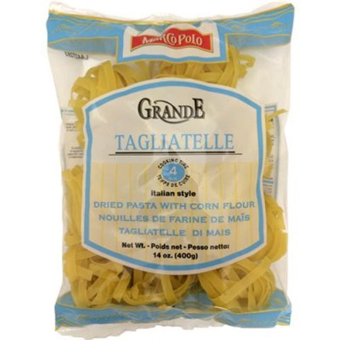 Long noodles, excellent for your next meal. Cook it however you like. You can boil it in water or deep fry in cooking oil, have these noodles with veggies or meat, Marco Polo Grande Tagliatelle is delicious and mouthwatering after the dish is ready. You can refrigerate them to make them dry. Order Marco Polo Grande Tagliatelle now and make exciting dishes.