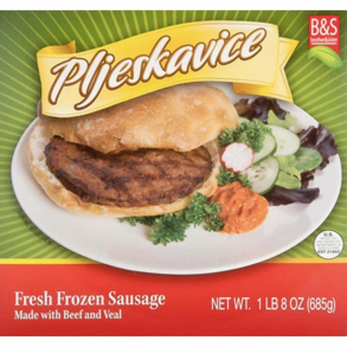 Brother & Sister Beef Sausage (Pljeskavice) 1LB- **NY, NJ, CT, MA Delivery ONLY**