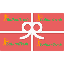 Shopping for someone else but not sure what to get them? Give them the gift of choice with a BalkanFresh gift card.  Gift cards are delivered by email and contain instructions to redeem them at checkout. Our gift cards have no additional processing fees.