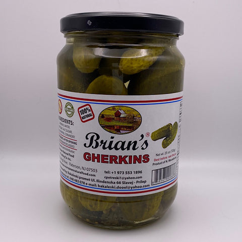 100% natural, fresh gherkins are seasoned with a pinch of spices. These savoury gherkins are extremely delicious and you can have them with any of your meals. It enhances the flavour of your meals and you can use it to add taste to different recipes. This yummy Brian's Gherkins have a sweet and tangy taste which also consist of several nutritious values. So, hurry and order Brian's Gherkins today to make your meals tastier!
