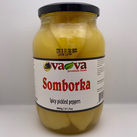 A perfect recipe to prepare mouthwatering salsas or vegetable salads, this delicious somborka will not only add flavour to your meals but is full of nutritional values. Vava Somborka is made of fresh yellow banana peppers and seasoned with a special blend of spices. It is good for the digestive system and prevents ulceration in the stomach. It also increases the rate of metabolism in your body.