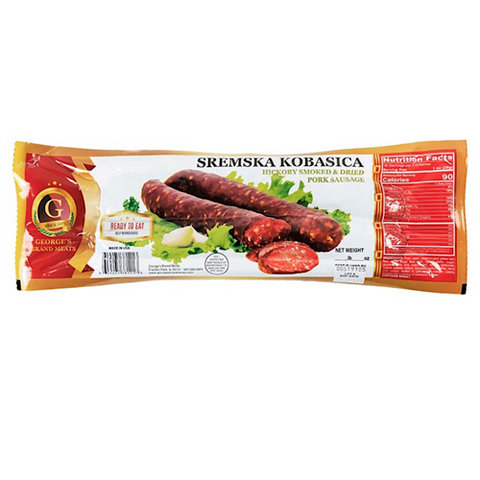 This dried pork sausage is extremely delicious for the premium quality meat and seasonings of garlic, pepper and spices. You can have it as an appetizer but it is yummier when cooked in traditional style. The recipe of Sremska comes from Serbia. You can have this savoury pork sausage in different styles but it is tastier when you grill it!