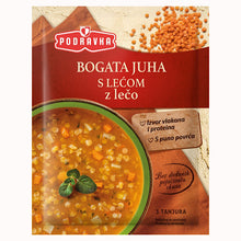 Now enjoy your meals with mouthwatering Podravka Hearty Vegetable Soup With Lentil. This savory soup is made of corn starch, lentil, dried vegetables and flavor enhancers. Your kids will love this soup for their evening delight, or you can have it for lunch or dinner. Try Podravka Hearty Vegetable Soup With Lentil once and you cannot resist ordering this nutritious delicacy again! 