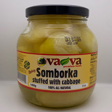 Take a tour of taste with this mouthwatering offering of Vava. 100% natural and fresh, spicy yellow banana peppers are stuffed with cabbage leaves, seasoned with a signature blend of spices. You can have it as a side dish or make delicious salads with it, or you can explore out-of-box recipes for your friends and family. Order Vava Spicy Somborka stuffed with Cabbage today to enjoy in different cuisines.