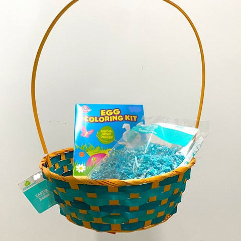 Surprise your children this Easter with this fun basket! This ready-to-fill set comes with everything you need: Easter Grass, Egg Coloring Kit and a Easter Basket. Just fill it with their favorite treats, toys and more! Order today and take away the stress of having to find the perfect basket.   