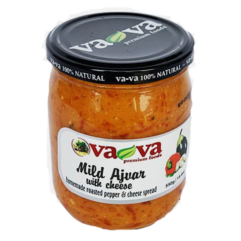 A traditional delight from the land of Macedonia made with fresh eggplants, peppers, fefferoni and garlic, seasoned with a blend of spices. Spread it on crusty toast or sandwiches, or you can make out-of-box recipes with this savoury preparation. Try this homemade roasted pepper ajvar with meat and cheese or as a side dish. Order this flavoursome Vava Homemade Mild Ajvar With Cheese today and make your meals yummier!
