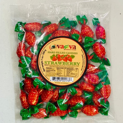Delicious happiness wrapped inside this juicy VAVA Strawberry Candy. Amaze your kids with this yummy candy, made with natural ingredients. This candy is an all-time favorite for kids, you can also taste this and bring a sweet smile to your face. Order VAVA Hard Filled Strawberry Candies today and enjoy anytime with this flavored sweet delight.