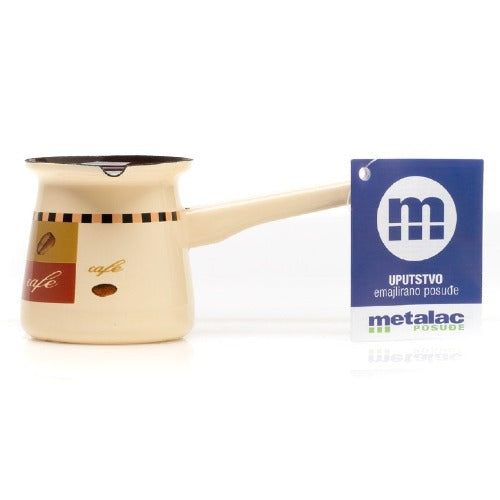 Metalac Enamel Coffee Pot (Beige) 4in