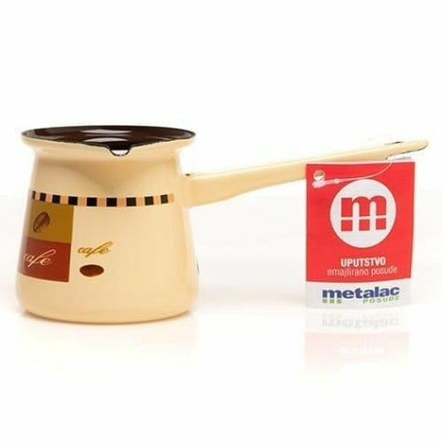 Metalac Enamel Coffee Pot (Beige) 5in