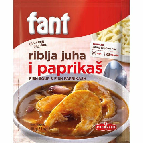 Podravka Fant Fish Soup & Fish Paprikash (riblja juha i paprikas) 65GR