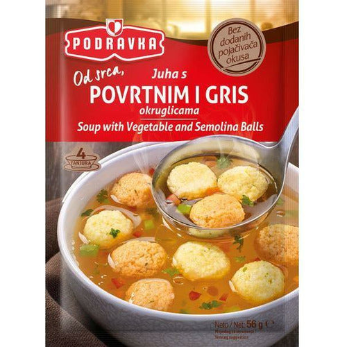 Podravka juha s okruglicama od povrća i grisa (Juha Povrtnim I Gris) 56GR