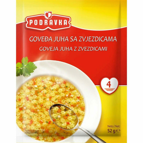 Delicious breakfast for your kids, Podravka Vegetable Soup With Pasta Stars is made with healthy vegetables, pasta, egg powder and flavour enhancers. Podravka is presenting a delicious and healthy soup that you can have for lunch or dinner. You can add cream or your favourite ingredients to enhance its flavour. Order this savoury Vegetable Soup With Pasta Stars today and enjoy it with your close ones!