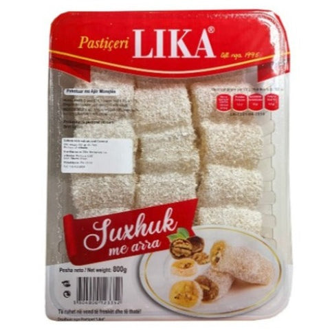 Delicious dessert made by filling llokume with walnuts and then covering them with sugar top. Mouthwatering taste will complete your meal with a sweet note. You can also have it for your evening snack. To make your meals yummier, order Pasticeri Lika Suxhuk with Walnuts today!