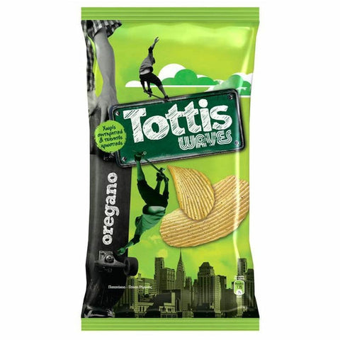 Treat yourself with this crunchy offering of Tottis. Crispy potato chips are made from the best quality potatoes and seasoned with oregano. You can have it with your favourite beverage or munch whenever you feel hungry. Your kids will also love this savoury delight in their lunchbox. Order Tottis Patato Chips Waves Oregano today and experience the taste of yummy snacks.