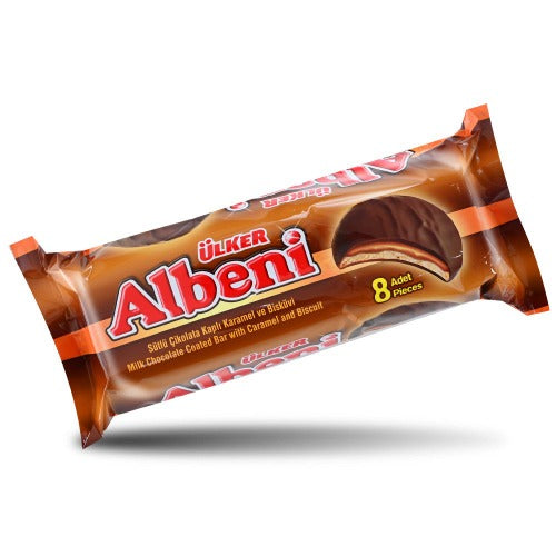 Unazë Ulker Albeni Biskotë e veshur me çokollatë me mbushje karamel 344GR