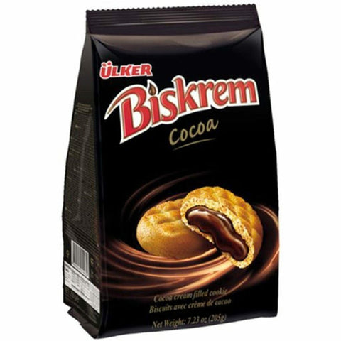 Satisfy your hunger with this yummy and crunchy delight! Ulker Biskrem Cocoa is made of the finest ingredients like wheat flour, vegetable oil, hazelnuts, eggs and cocoa powder. Experience the taste of these crunchy cookies, filled with rich chocolate cream. You can also use these biscuits to make ice cream or your favourite desserts. Try this once and you will fall in love with its sweetness!