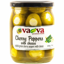 Make out-of-box recipes with this delicious offering of Vava. This savoury preparation of green cherry peppers with cheese will make extra savoury recipes with a creamy texture. Use it as the toppings on your favourite pizza or cook different recipes with it to add flavour to your meals. Vava Green Cherry Peppers W/ Cheese is full of essential nutrients. Order it today and explore different recipes.