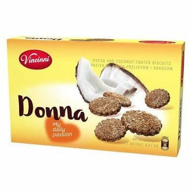 If you love the flavour of coconut, try this yummy Vincinni Donna Cookies. These cookies are soft and satisfy your hunger instantly. You can have these cookies with your evening coffee or put them on the breakfast table alongside milk for your kids and they will fall in love with this delicious offering of Vincinni. These cookies are made with premium quality ingredients.