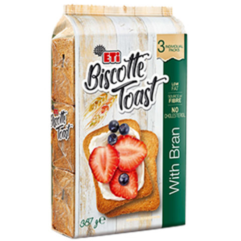 Now enjoy your tea with these Eti Biscotte Toast With Bran. Crunchy delight with the pleasure of sweet treat with a cup of your favorite drink! A delightful snack for any sort of beverage! A perfect snack for the evening and your kids will also love it. Order Eti Biscotte Toast With Bran right now to enjoy with your family.