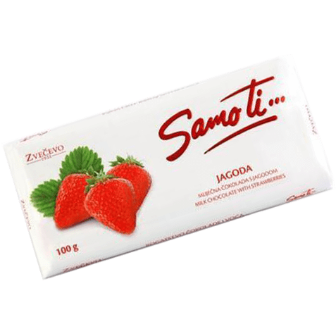 Zvecevo Milk Chocolate with Strawberry (Samo Ti Jagoda) 100GR